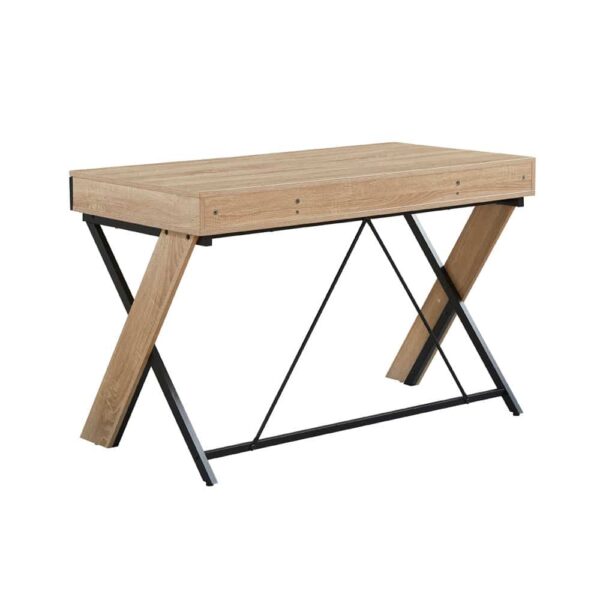 DOUBLE-X ΓΡΑΦΕΙΟ 1ΡΑΦΙ ΦΥΣΙΚΟ ΜΑΥΡΟ 120x60x76 28-0271 - Image 3