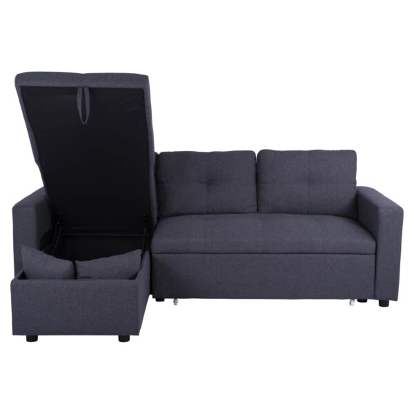 ΚΑΝΑΠΕΣ ΓΩΝΙΑ ΚΡΕΒΑΤΙ WAYNE 224x147x85Υεκ. HM3028.11 ΓΚΡΙ ΥΦΑΣΜΑ - Image 6