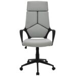 ΚΑΡΕΚΛΑ ΓΡΑΦΕΙΟΥ ANIVIA HM1073.21 ΓΚΡΙ & ΣΚΕΛΕΤΟ ΜΑΥΡΟ 64x61x127 cm - Image 2