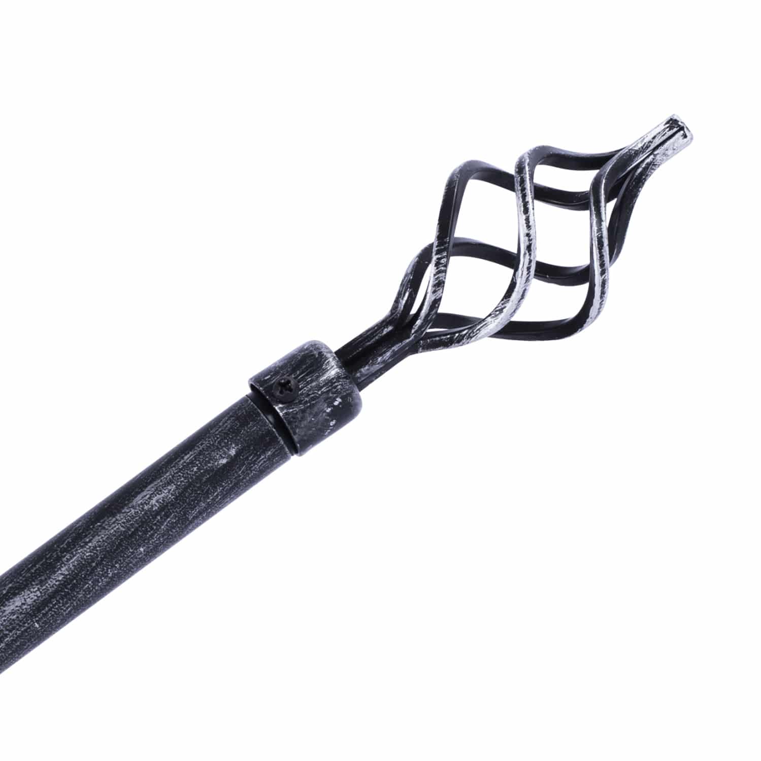 Ε-0316 ΚΟΥΡΤΙΝΟΞΥΛΟ 110-210cm HM11280.03 ΜΕΤΑΛΛΙΚΟ ΠΤΥΣ/ΝΟ ΜΑΥΡΟ ΑΣΗΜΙ ΓΥΡΙΣΤΟ Ε-0316 - Image 1