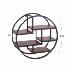 ΡΑΦΙΕΡΑ ΤΟΙΧΟΥ QUINN ΜΕ ΒΑΣΕΙΣ ΜΕΛΑΜΙΝΗΣ ΚΑΙ ΜΕΤΑΛΛΙΚΟ ΣΚΕΛΕΤΟ HM8612 Φ60x24 εκ. - Image 2