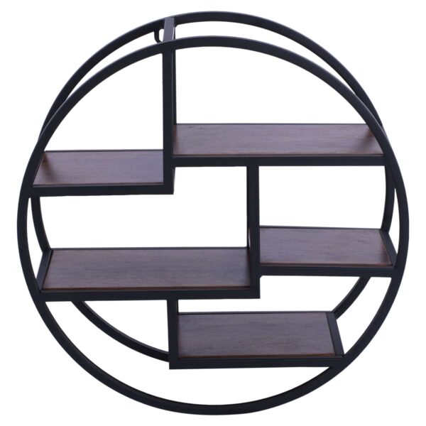 ΡΑΦΙΕΡΑ ΤΟΙΧΟΥ QUINN ΜΕ ΒΑΣΕΙΣ ΜΕΛΑΜΙΝΗΣ ΚΑΙ ΜΕΤΑΛΛΙΚΟ ΣΚΕΛΕΤΟ HM8612 Φ60x24 εκ. - Image 3