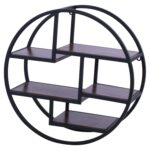 ΡΑΦΙΕΡΑ ΤΟΙΧΟΥ QUINN ΜΕ ΒΑΣΕΙΣ ΜΕΛΑΜΙΝΗΣ ΚΑΙ ΜΕΤΑΛΛΙΚΟ ΣΚΕΛΕΤΟ HM8612 Φ60x24 εκ. - Image 4