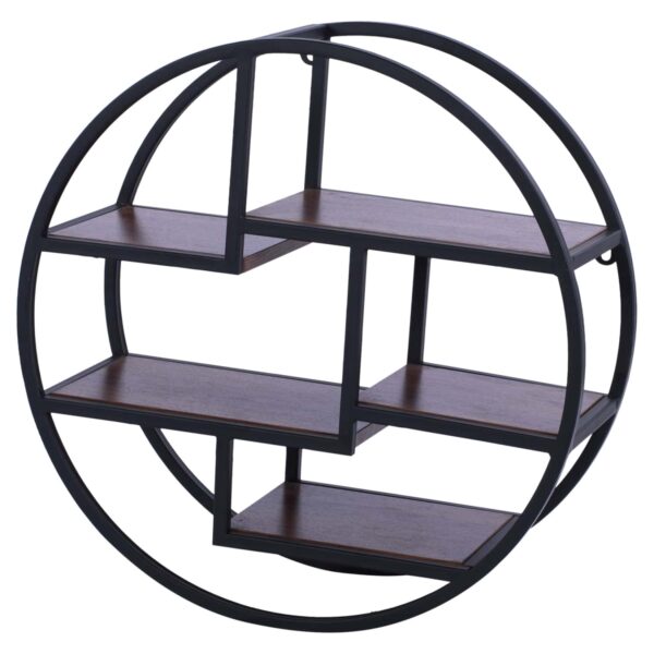 ΡΑΦΙΕΡΑ ΤΟΙΧΟΥ QUINN ΜΕ ΒΑΣΕΙΣ ΜΕΛΑΜΙΝΗΣ ΚΑΙ ΜΕΤΑΛΛΙΚΟ ΣΚΕΛΕΤΟ HM8612 Φ60x24 εκ. - Image 4