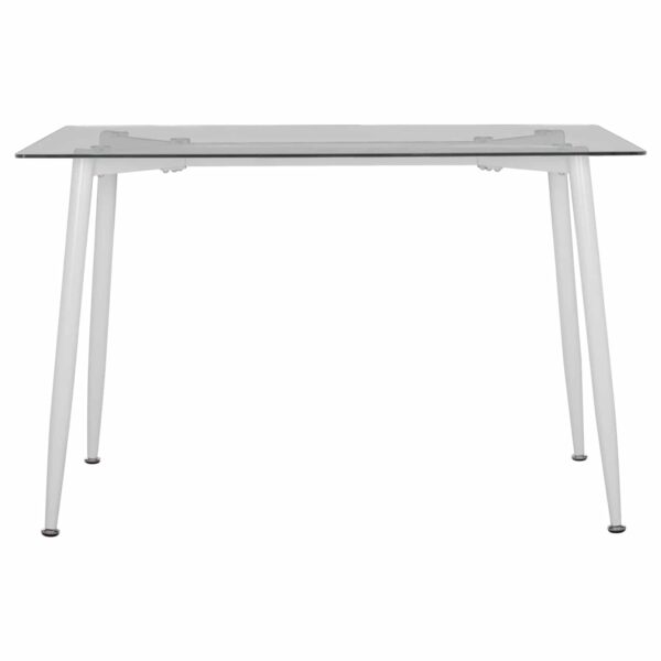 ΤΡΑΠΕΖΙ ΚΟΥΖΙΝΑΣ ΜΕΤΑΛΛΙΚΟ IDELLA ΛΕΥΚΟ ΜΑΤ ΜΕ ΓΥΑΛΙ HM8498.03 120X70X75Υ εκ. - Image 3