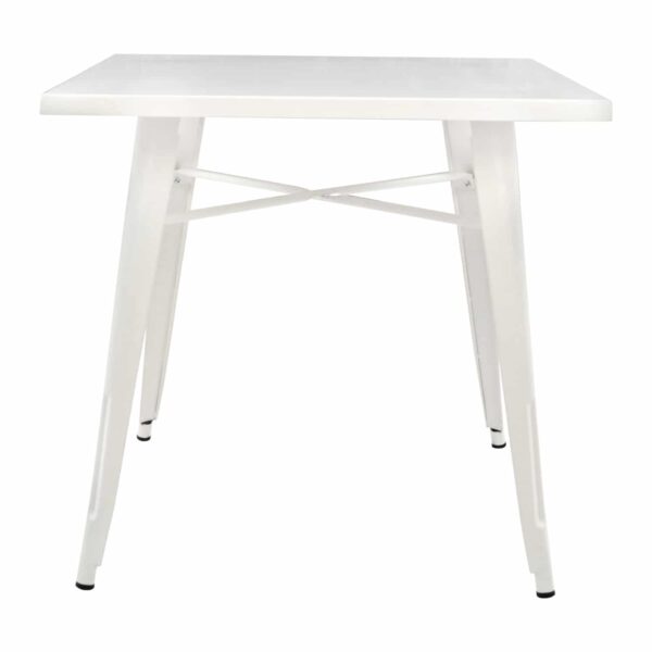 ΤΡΑΠΕΖΙ ΜΕΤΑΛΛΙΚΟ MILK WHITE ΜΑΤ HM0608.21 80X80X76 - Image 3