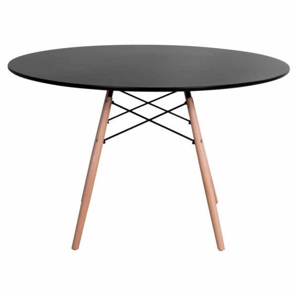 ΤΡΑΠΕΖΙ MINIMAL ΣΤΡΟΓΓΥΛΟ HM8454.02 MDF ΣΕ ΜΑΥΡΟ-ΠΟΔΙΑ ΟΞΙΑΣ ΣΕ ΦΥΣΙΚΟ Φ120Χ74Υεκ. - Image 3