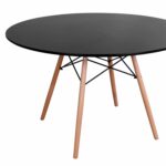 ΤΡΑΠΕΖΙ MINIMAL ΣΤΡΟΓΓΥΛΟ HM8454.02 MDF ΣΕ ΜΑΥΡΟ-ΠΟΔΙΑ ΟΞΙΑΣ ΣΕ ΦΥΣΙΚΟ Φ120Χ74Υεκ. - Image 5