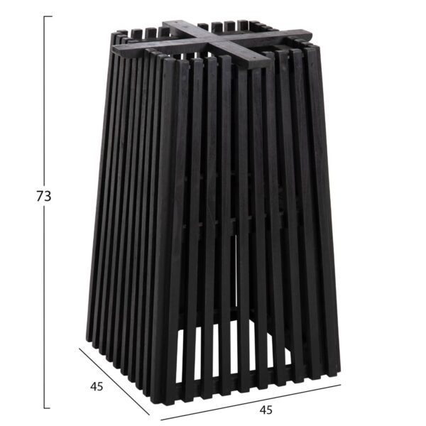 ΒΑΣΗ ΤΡΑΠΕΖΙΟΥ ΕΣΩΤ.ΧΩΡΟΥ ΤΕΤΡΑΓΩΝΗ FRANTZ HM9460.12 ΞΥΛΟ MINDI ΣΕ ΜΑΥΡΟ 60x60x73Y εκ. - Image 2