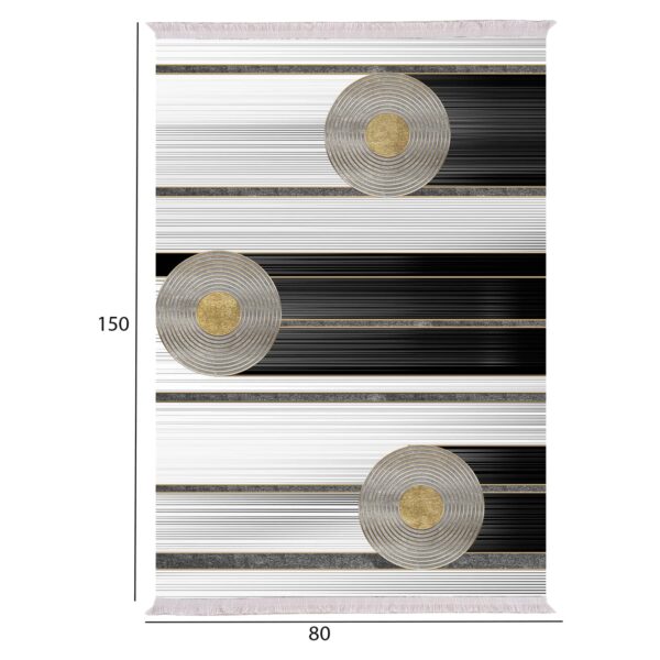 ΧΑΛΙ ΣΑΛΟΝΙΟΥ ΜΕ ΚΡΟΣΙΑ JOSIANE ΛΕΥΚΟ-ΜΑΥΡΟ-ΧΡΥΣΟ 80Χ150 εκ.HM7676.24 - Image 2
