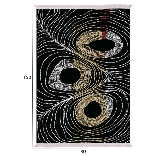 ΧΑΛΙ ΣΑΛΟΝΙΟΥ ME ΚΡΟΣΙΑ JOSIANE ΜΑΥΡΟ - ΧΡΥΣΟ - ΓΚΡΙ HM7676.27 80X150 εκ. - Image 2