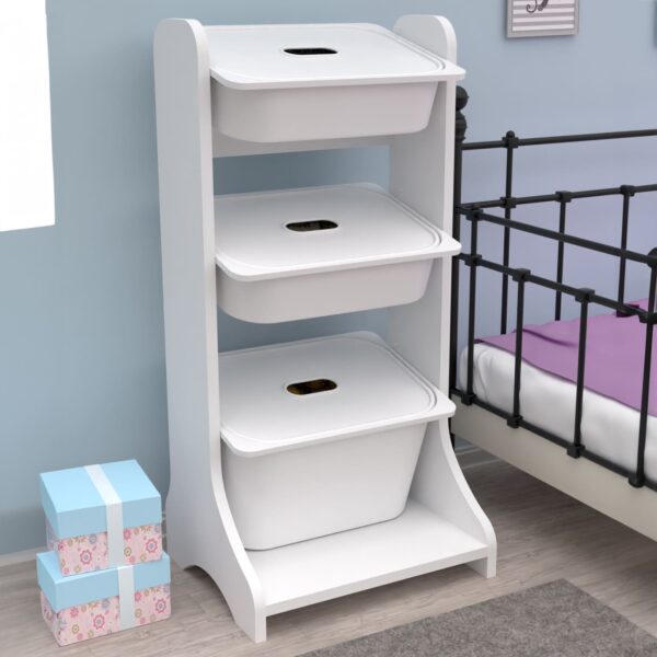 ΕΠΙΠΛΟ ΑΠΟΘΗΚΕΥΣΗΣ FRED HM18207.01 ΛΕΥΚΗ ΜΕΛΑΜΙΝΗ 44x35x90Υεκ. - Image 4