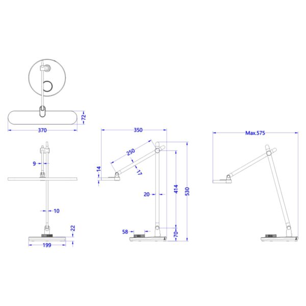 ΦΩΤΙΣΤΙΚΟ ΓΡΑΦΕΙΟΥ LED BLAIN PRO HM4446.08 ΑΣΗΜΙ ΒΑΣΗ ABS-ΑΣΗΜΙ ΑΛΟΥΜΙΝΙΟ 57,5x53Υεκ - Image 2