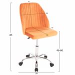 ΚΑΡΕΚΛΑ ΓΡΑΦΕΙΟΥ HOLLIS HM9008.04 ΠΟΡΤΟΚΑΛΙ ΒΕΛΟΥΔΟ-ΜΕΤΑΛ.ΠΟΔΙ 58x58x85Υεκ. - Image 2