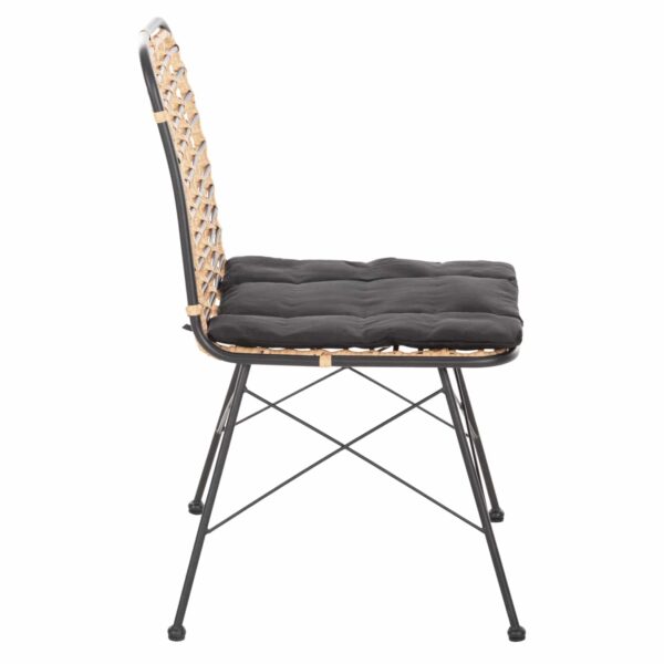 ΚΑΡΕΚΛΑ ΜΕΤΑΛΛΙΚΗ ALLEGRA HM5691.11 WICKER ΜΠΕΖ-ΜΑΥΡΟ 51x54x84Υεκ. - Image 4