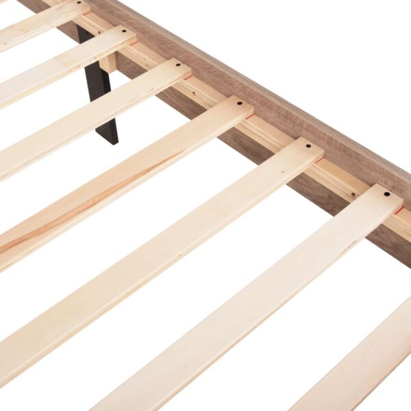 ΚΡΕΒΑΤΙ ΔΙΠΛΟ ΓΙΑ ΣΤΡΩΜΑ 160Χ200 AELIA HM684 ΓΚΡΙ ΥΦΑΣΜΑ & ΠΟΔΙΑ-SONAMA MDF 166x204x129Υεκ. - Image 5