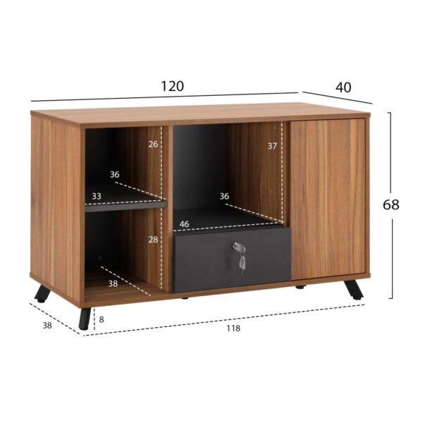 ΝΤΟΥΛΑΠΙ ΕΠΑΓΓΕΛΜΑΤΙΚΟ ΓΡΑΦΕΙΟΥ SUPREME HM2375 120X40X68Y εκ. - Image 2