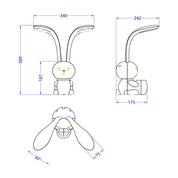 ΠΑΙΔΙΚΟ ΦΩΤΙΣΤΙΚΟ ΓΡΑΦΕΙΟΥ LED BADOO HM4455.04 ΚΟΥΝΕΛΑΚΙ ΜΕ ΜΟΛΥΒΟΘΗΚΗ ΚΙΤΡΙΝΟ ABS - Image 2