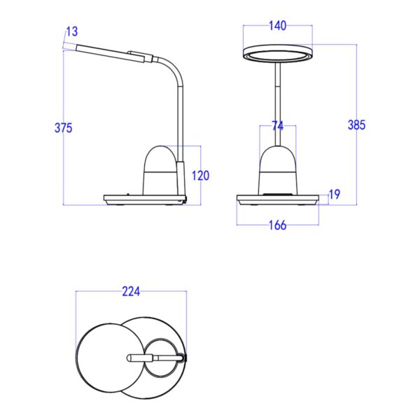 ΠΑΙΔΙΚΟ ΦΩΤΙΣΤΙΚΟ ΓΡΑΦΕΙΟΥ LED BADOO ΦΙΓΟΥΡΑ ΓΑΤΑΣ HM4449.03 ΓΑΛΑΖΙΟ-ΛΕΥΚΟ ABS - Image 2