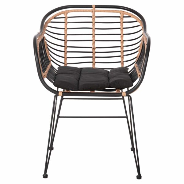 ΠΟΛΥΘΡΟΝΑ ALLEGRA HM5663.11 ΜΕΤΑΛ.ΣΚΕΛΕΤΟΣ-P.E.RATTAN ΜΠΕΖ-ΜΑΥΡΟ 58x59x81Υεκ - Image 3