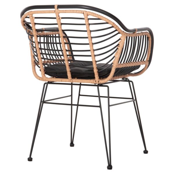 ΠΟΛΥΘΡΟΝΑ ALLEGRA HM5663.11 ΜΕΤΑΛ.ΣΚΕΛΕΤΟΣ-P.E.RATTAN ΜΠΕΖ-ΜΑΥΡΟ 58x59x81Υεκ - Image 5