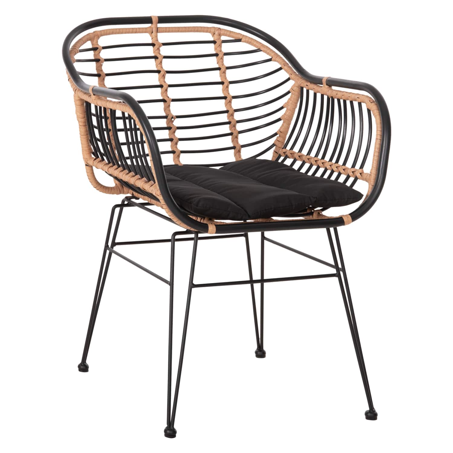 HM5663.11 ΠΟΛΥΘΡΟΝΑ ALLEGRA HM5663.11 ΜΕΤΑΛ.ΣΚΕΛΕΤΟΣ-P.E.RATTAN ΜΠΕΖ-ΜΑΥΡΟ 58x59x81Υεκ - Image 1