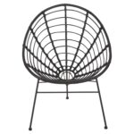 ΠΟΛΥΘΡΟΝΑ ΤΥΠΟΥ ΦΩΛΙΑ ΜΕΤΑΛΛΙΚΗ ALLEGRA HM5458.12 ΜΕ WICKER-ΜΑΥΡΟ 73x78x88Υεκ. - Image 3