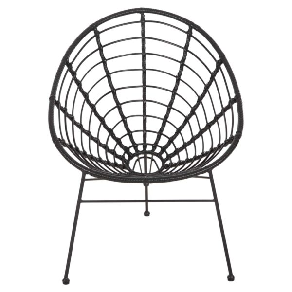 ΠΟΛΥΘΡΟΝΑ ΤΥΠΟΥ ΦΩΛΙΑ ΜΕΤΑΛΛΙΚΗ ALLEGRA HM5458.12 ΜΕ WICKER-ΜΑΥΡΟ 73x78x88Υεκ. - Image 3