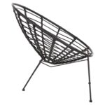 ΠΟΛΥΘΡΟΝΑ ΤΥΠΟΥ ΦΩΛΙΑ ΜΕΤΑΛΛΙΚΗ ALLEGRA HM5458.12 ΜΕ WICKER-ΜΑΥΡΟ 73x78x88Υεκ. - Image 4