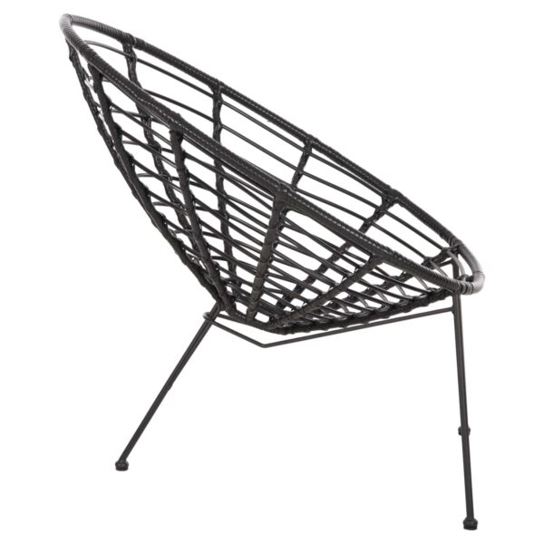 ΠΟΛΥΘΡΟΝΑ ΤΥΠΟΥ ΦΩΛΙΑ ΜΕΤΑΛΛΙΚΗ ALLEGRA HM5458.12 ΜΕ WICKER-ΜΑΥΡΟ 73x78x88Υεκ. - Image 4