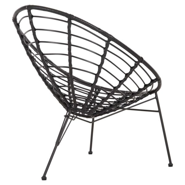 ΠΟΛΥΘΡΟΝΑ ΤΥΠΟΥ ΦΩΛΙΑ ΜΕΤΑΛΛΙΚΗ ALLEGRA HM5458.12 ΜΕ WICKER-ΜΑΥΡΟ 73x78x88Υεκ. - Image 5