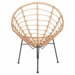 ΠΟΛΥΘΡΟΝΑ ΤΥΠΟΥ ΦΩΛΙΑ ΜΕΤΑΛΛΙΚΗ ALLEGRA HM5458.11 ΜΕ WICKER ΜΠΕΖ 73x78x88Υεκ. - Image 6