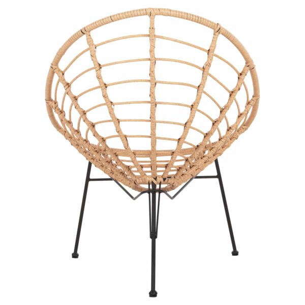 ΠΟΛΥΘΡΟΝΑ ΤΥΠΟΥ ΦΩΛΙΑ ΜΕΤΑΛΛΙΚΗ ALLEGRA HM5458.11 ΜΕ WICKER ΜΠΕΖ 73x78x88Υεκ. - Image 6