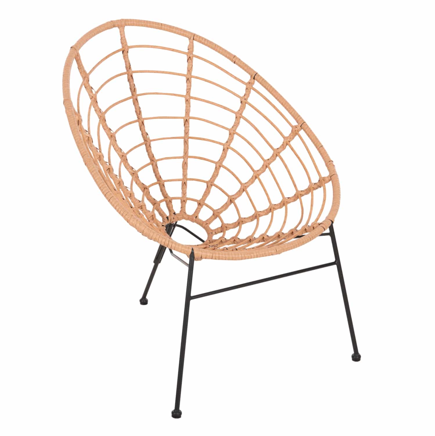 HM5458.11 ΠΟΛΥΘΡΟΝΑ ΤΥΠΟΥ ΦΩΛΙΑ ΜΕΤΑΛΛΙΚΗ ALLEGRA HM5458.11 ΜΕ WICKER ΜΠΕΖ 73x78x88Υεκ. - Image 1