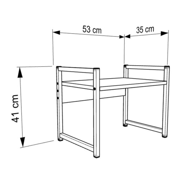 ΡΑΦΙ ΠΑΓΚΟΥ ΚΟΥΖΙΝΑΣ BECKO HM18219.01 ΜΕΛΑΜΙΝΗ ΣΕ ΛΕΥΚΟ-ΜΑΥΡΟ ΜΕΤΑΛΛΟ 53x35x41Υεκ. - Image 2