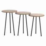 ΣΕΤ ΒΟΗΘ.ΤΡΑΠΕΖΑΚΙΑ KISSA HM18174.03 ΜΕΛΑΜΙΝΗ ΣΕ ΣΟΝΑΜΑ-ΜΑΥΡΑ ΜΕΤΑΛ.ΠΟΔΙΑ - Image 3