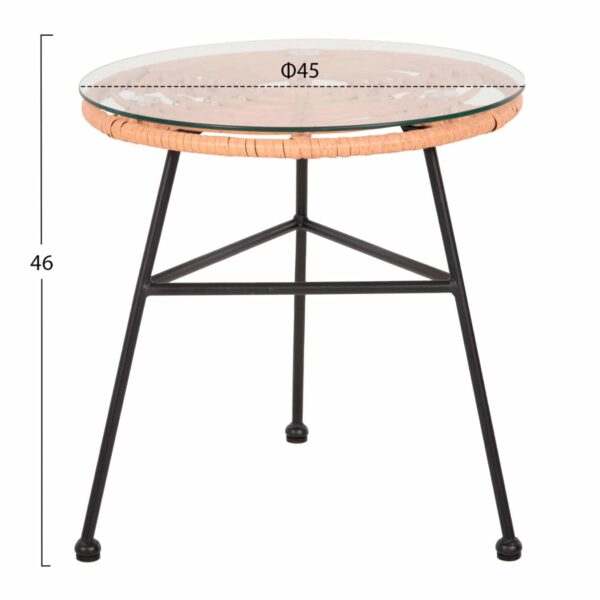 ΣΕΤ ΕΞΩΤΕΡΙΚΟΥ ΧΩΡΟΥ 3ΤΜΧ ALLEGRA HM21047.11 ΜΠΕΖ ΣΥΝΘ.RATTAN-ΜΕΤΑΛΛΟ ΣΕ ΜΑΥΡΟ - Image 2