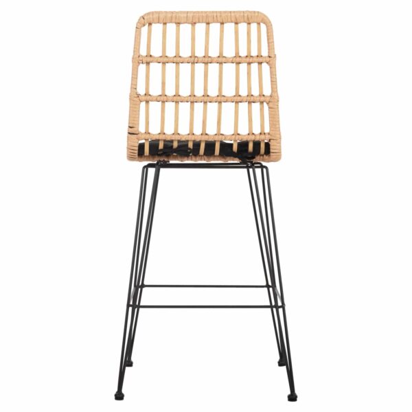 ΣΚΑΜΠΟ ΜΕΣ.ΥΨΟΥΣ ALLEGRA HM5643.11 ΜΕΤΑΛΛΟ&ΜΑΞΙΛΑΡΙ ΜΑΥΡΟ-WICKER ΜΠΕΖ 50x55x103Υεκ. - Image 6