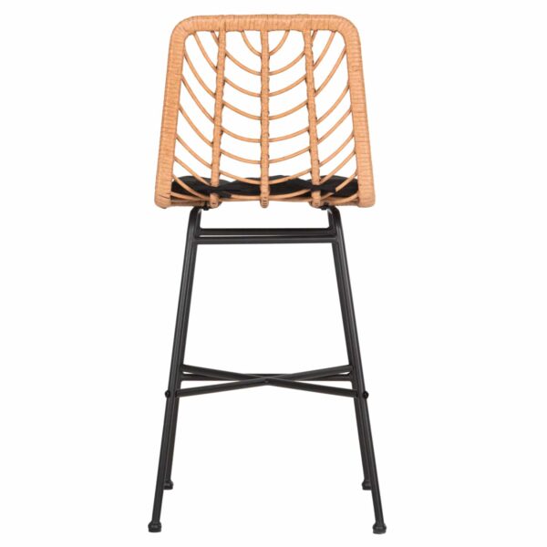 ΣΚΑΜΠΟ ΜΕΣ.ΥΨΟΥΣ GERALD HM5707.11 ΜΕΤΑΛΛΟ&ΜΑΞΙΛΑΡΙ ΜΑΥΡΟ-WICKER ΜΠΕΖ 47x47x101Υεκ. - Image 6