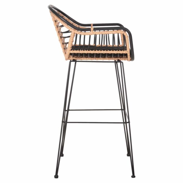 ΣΚΑΜΠΟ ΜΠΑΡ ALLEGRA HM5690.11 ΜΕΤΑΛΛΟ&ΜΑΞΙΛΑΡΙ ΜΑΥΡΟ-WICKER ΜΠΕΖ 55x54x108Υεκ. - Image 4