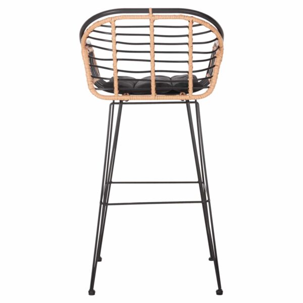 ΣΚΑΜΠΟ ΜΠΑΡ ALLEGRA HM5690.11 ΜΕΤΑΛΛΟ&ΜΑΞΙΛΑΡΙ ΜΑΥΡΟ-WICKER ΜΠΕΖ 55x54x108Υεκ. - Image 6