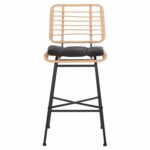 ΣΚΑΜΠΟ ΜΠΑΡ ΜΕΣ.ΥΨΟΥΣ ALLEGRA HM5709.11 ΜΕΤΑΛΛΟ&ΜΑΞΙΛΑΡΙ ΜΑΥΡΟ-WICKER ΜΠΕΖ 46x46x99Υεκ - Image 3