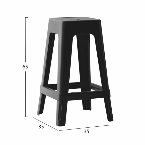 ΣΚΑΜΠΟ ΠΟΛΥΠΡΟΠΥΛΕΝΙΟΥ ΤΕΤΡΑΓΩΝΟ ZEB HM6128.02 ΜΑΥΡΟ 35x35x65Υεκ. - Image 2