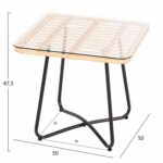 ΤΡΑΠΕΖΑΚΙ GERRY HM5717.11 ΜΕ WICKER ΜΠΕΖ-ΜΑΥΡΟ ΜΕΤΑΛ.ΣΚΕΛΕΤΟ 50x50x47,5Υεκ. - Image 2