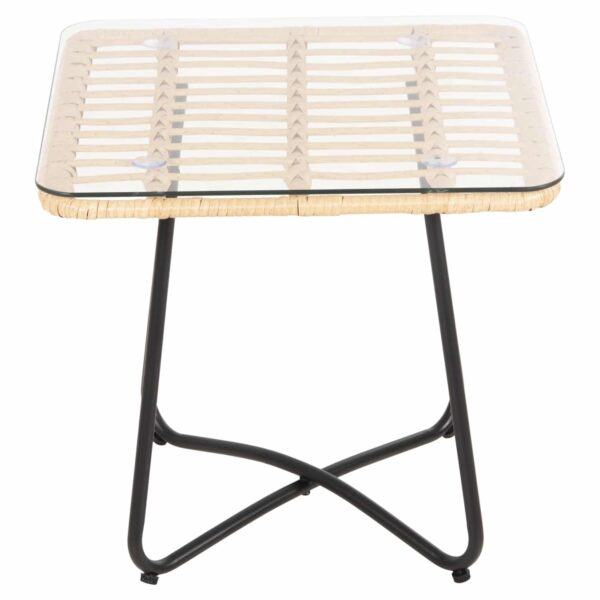 ΤΡΑΠΕΖΑΚΙ GERRY HM5717.11 ΜΕ WICKER ΜΠΕΖ-ΜΑΥΡΟ ΜΕΤΑΛ.ΣΚΕΛΕΤΟ 50x50x47,5Υεκ. - Image 3