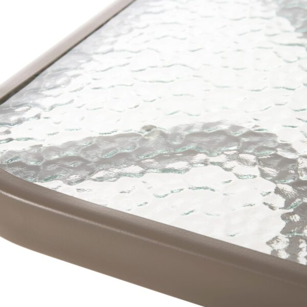 ΤΡΑΠΕΖΙ ΒΟΗΘΗΤΙΚΟ FIGO HM6067.04 ΜΕΤΑΛΛΙΚΟ ΣΑΜΠΑΝΙ-ΓΥΑΛΙΝΗ ΕΠΙΦΑΝΕΙΑ 45x45x51Yεκ - Image 5