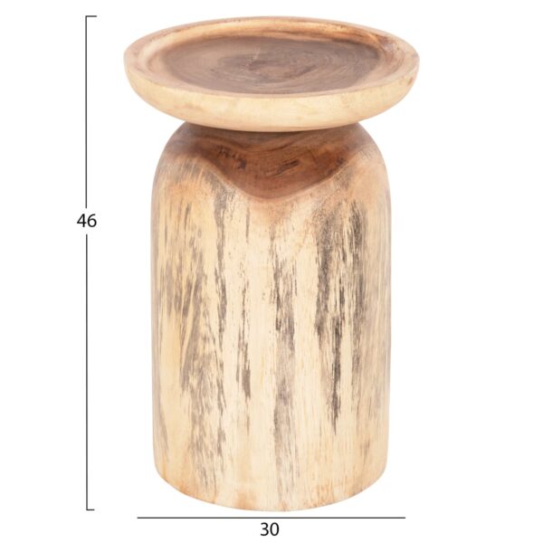 ΤΡΑΠΕΖΙ ΒΟΗΘΗΤΙΚΟ LOKI HM9899 ΜΑΣΙΦ ΞΥΛΟ SUAR ΣΕ ΦΥΣΙΚΟ Φ30x46Υεκ. - Image 2