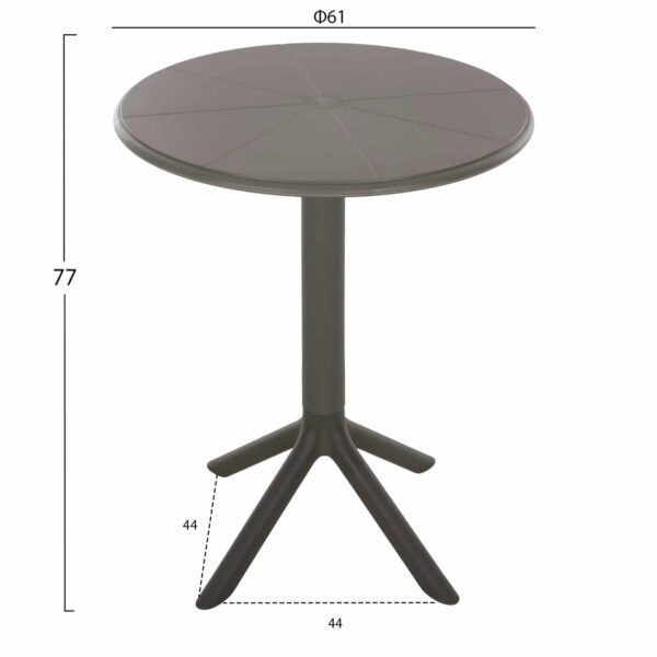 ΤΡΑΠΕΖΙ ΠΟΛΥΠΡΟΠΥΛΕΝΙΟΥ ΣΤΡΟΓΓΥΛΟ TERRIN HM6124.15 OLIVE GREEN Φ60x75Υεκ. - Image 2