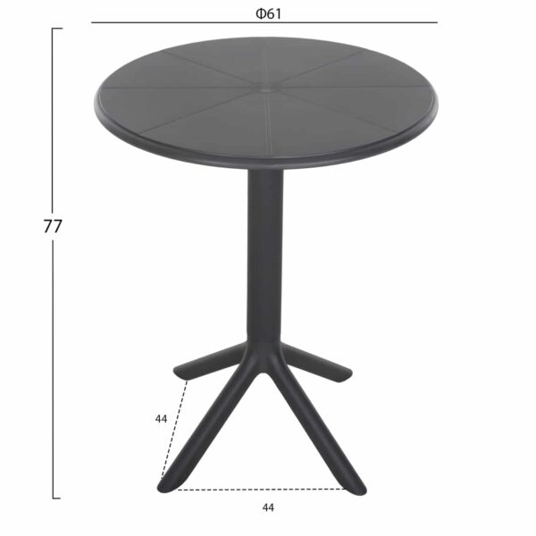 ΤΡΑΠΕΖΙ ΠΟΛΥΠΡΟΠΥΛΕΝΙΟΥ ΣΤΡΟΓΓΥΛΟ TERRIN HM6124.20 ΓΚΡΙ Φ61x77Υεκ. - Image 2