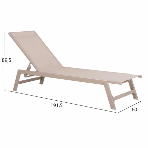 ΞΑΠΛΩΣΤΡΑ ΑΛΟΥΜΙΝΙΟΥ ΜΕ ΜΑΞΙΛΑΡΙ RABIA HM5982.04 ΣΕ ΣΑΜΠΑΝΙ 191,5x60x89,5Υεκ. - Image 2